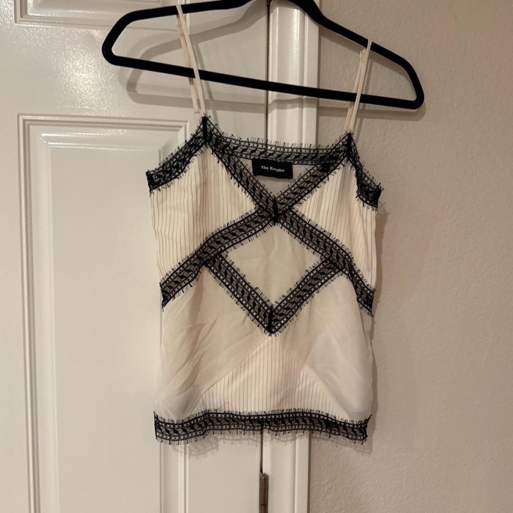 The Kooples Black and Cream Camisole